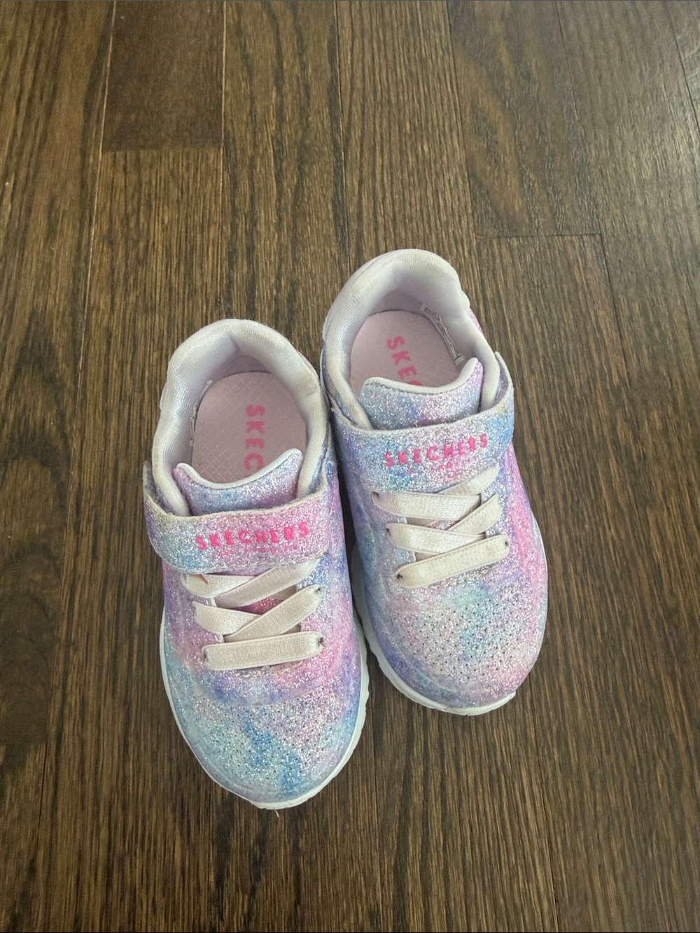 Skechers Kids' Glitter Pastel Pink & Blue Sneakers